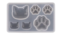 Molde silicona 3 gatitos y 3 patitas