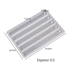 SET MOLDE SILICONA 5 SEÑALADORES LISOS 13,8 X 1,4 CM - comprar online