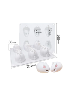 Molde silicona 6 conejos jabon - comprar online