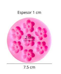MOLDE SILICONA 7 MINI FLORES 5 PETALOS - comprar online