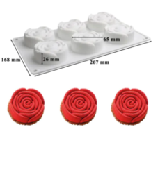 Molde 6 rosas 6cm diametro - comprar online