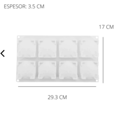 Molde silicona 8 Cuadrados redondeados jabon - comprar online
