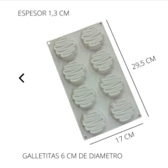 Molde plancha 8 galletitas con detalles 1 - comprar online
