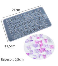 Molde silicona letras abecedario doble - transparente - comprar online