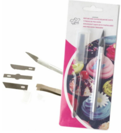 Set bisturi, 4 hojas de corte y pinza para reposteria