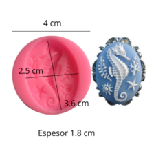 MOLDE SILICONA CABALLITO DE MAR EN OVALO - comprar online