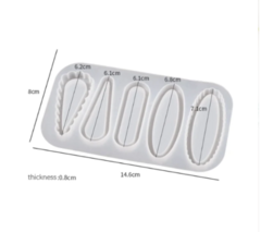 MOLDE SILICONA 5 HEBILLAS OVALADAS DIFERENTES - comprar online