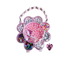 KIT PARA ARMAR PULSERAS COLLAR CON CAJA DE FLOR + TANZA Y DIJE 340 U APROX