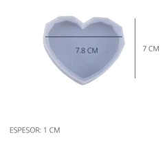 Molde corazon bordes facetados - mini