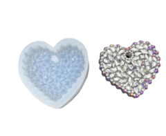 Molde silicona dije corazón texturado
