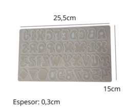 Molde silicona letras 2CM redondeadas - comprar online