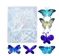 Molde silicona 6 mariposas para resina