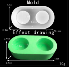 Molde silicona portavelas circular doble - comprar online