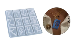 Molde silicona dijes rectangulo signos zodiacos