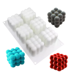 Molde plancha 6 velas jabones bubble burbujas max