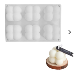 Molde plancha 6 velas jabones bubble burbujas mini