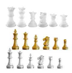 Molde silicona set 6 piezas ajedrez 3D individuales