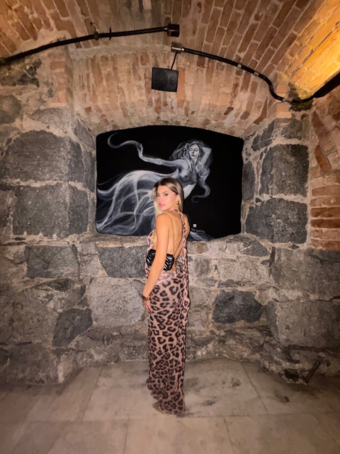 Vestido Georgina Longo Leopard