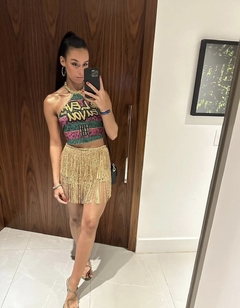 Mini saia franjas paetê - comprar online