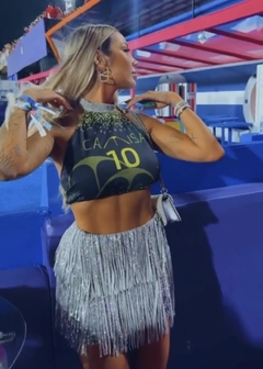 Mini saia franjas paetê - loja online