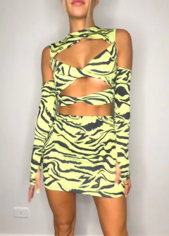 Conjunto Zebra Verde Neon