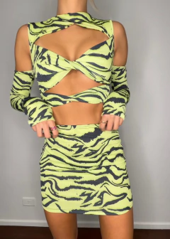 Conjunto Zebra Verde Neon na internet