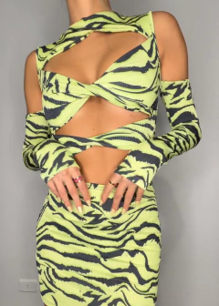 Conjunto Zebra Verde Neon - comprar online