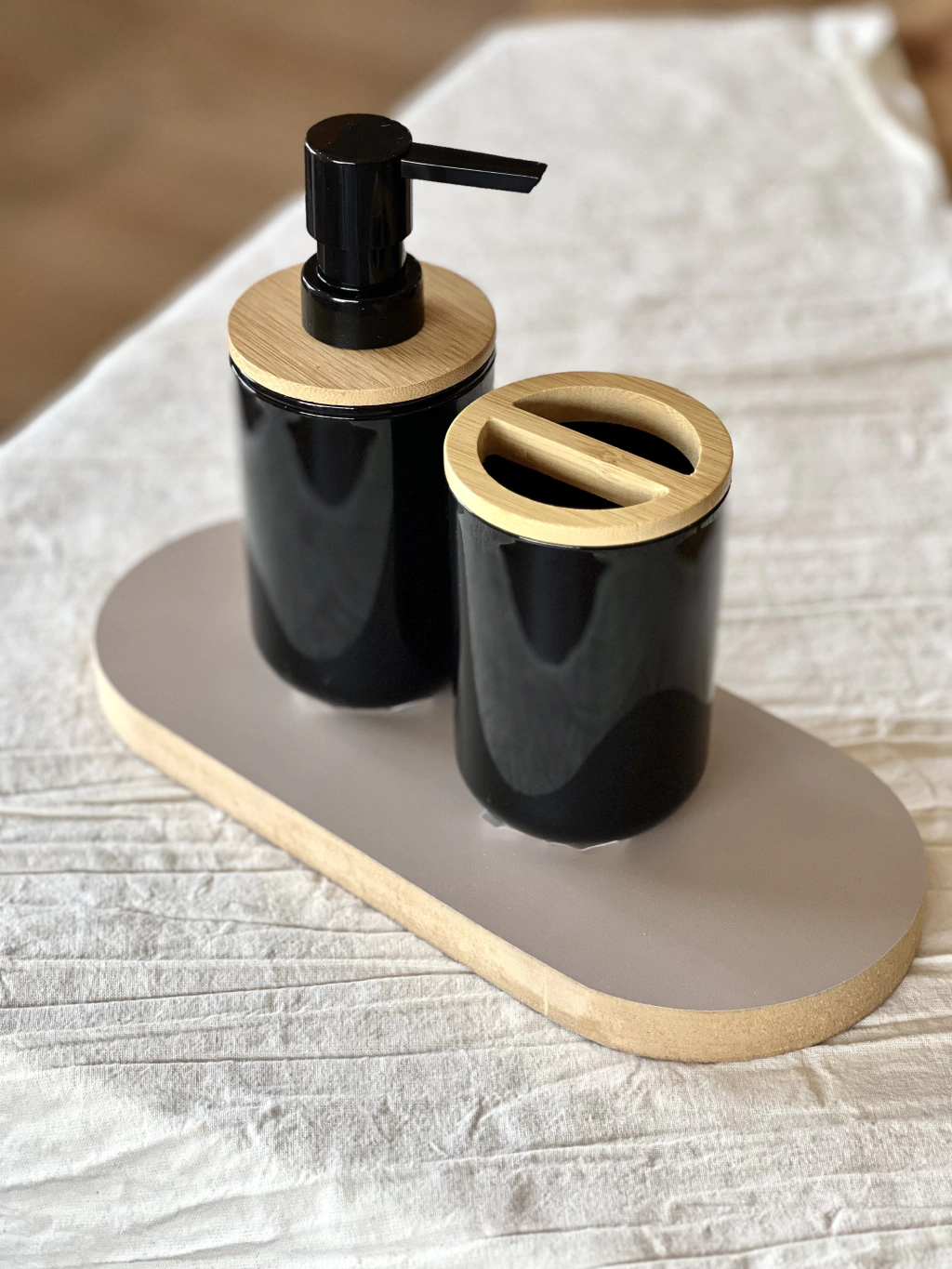 Dispenser - Vaso - Jabonera Home Negro
