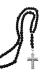 Rosario de Perlas de vidrio y Volcánica con Cruz de Acero macizo/464 - comprar online