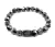 Pulsera de Piedra Volcánica Facetada Negro y Plata 19 cm/40 IMP - comprar online