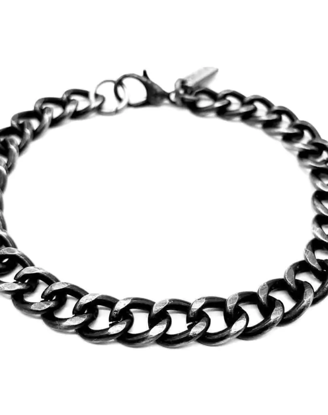 Pulsera Metal Color Plata Vieja Groumet 8 Mm/1501 thumbnail 2