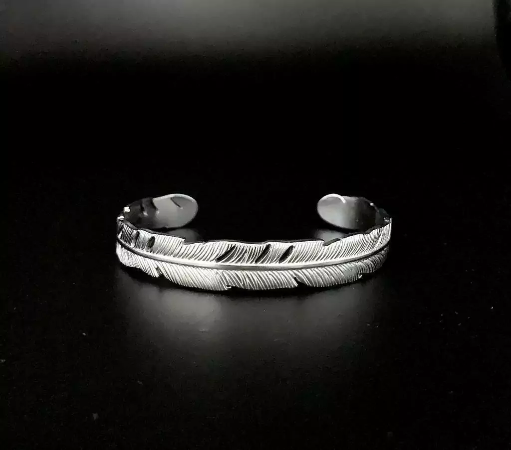 Pulsera Brazalete Pluma De Acero Quirúrgico /148 thumbnail 3