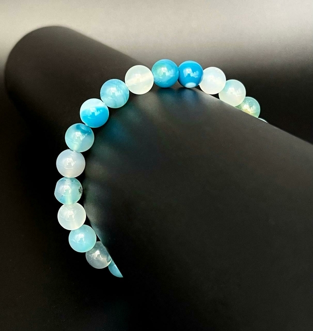Pulsera De Piedra Ágata Celeste 19 Cm/25 thumbnail 2