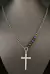 Collar Metal Plata Vieja Perlas y Cruz/821