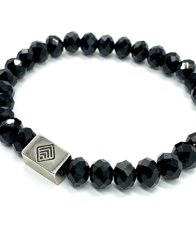 Pulsera De Cristal Facetado Tornasol Negro 19 Cm/309 thumbnail 2