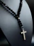 Imagen de Rosario Cristal de Roca negro y Cruz de Acero macizo/483