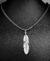 Collar Metal Plata Vieja Espiga Pluma 52 cm/820