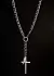 Collar Rosario Ala Cruz Metal Plata Vieja/822