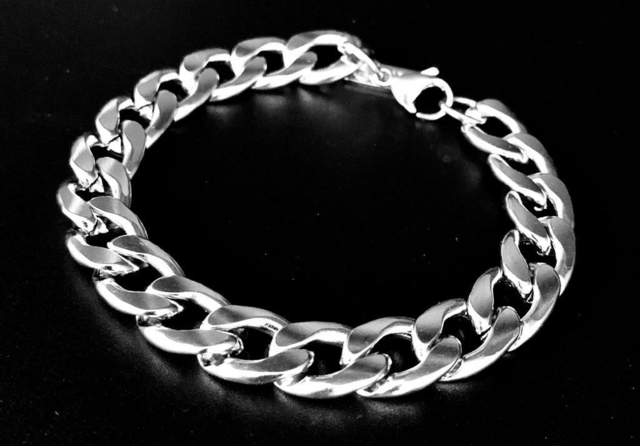 Pulsera Acero Quirúrgico Groumet Plano 11 Mm 22Cm/109 thumbnail 2