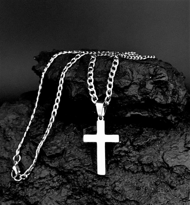 Collar De Acero Y Dije Cruz/627 thumbnail 2