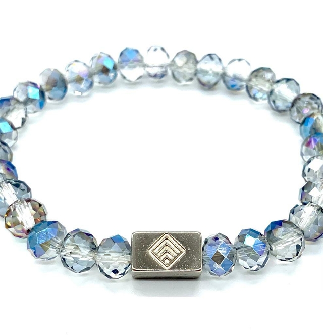 Pulsera De Cristal Facetado Tornasol Gris Azulado 19 Cm 1/306 thumbnail 2