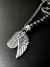 Collar Piedra Volcánica y Ala Metal color Plata Vieja/808 - tienda online