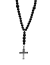 Rosario de Perlas de vidrio y Volcánica con Cruz de Acero macizo/464 en internet