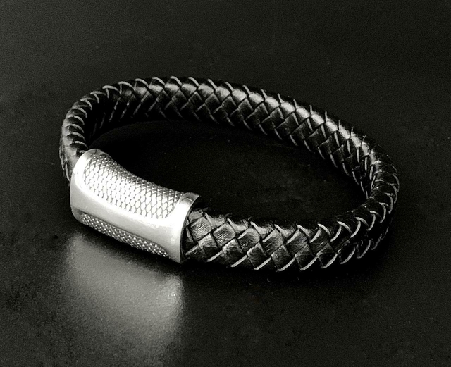 Pulsera de Cuero y Acero 21 o 22 cm/213 thumbnail 2