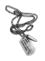 Collar Chapa de Identificación y Bala Metal Plata Vieja/814