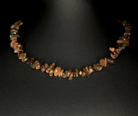 Collar Gargantilla de Escalla Piedra Ojo de Tigre/1700