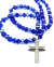 Rosario de Cristal de Roca azul y Cruz de Acero macizo/460 - comprar online