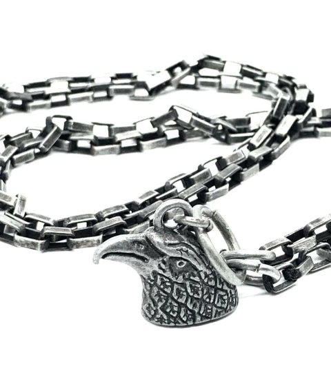 Collar Aguila Metal Plata Vieja/813