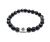 Pulsera de Piedra Agata Negra Facetada 19 cm/23