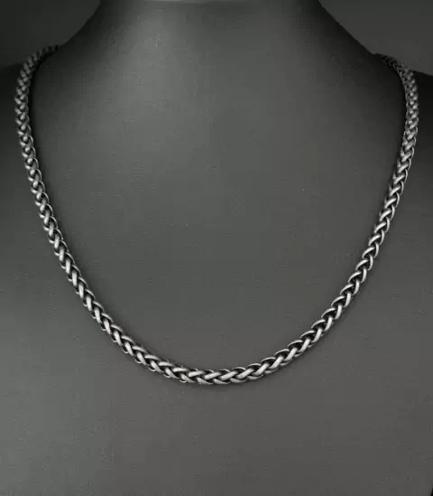 Cadena de Metal Plata Vieja Espiga 5mm/1601